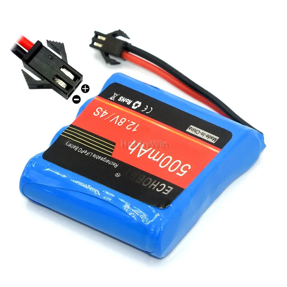 Batería de 4S de 12,8 V, 500mAh, 6,4wh, enchufe positivo para Buggy, coche, camión, carreras, barco de velocidad