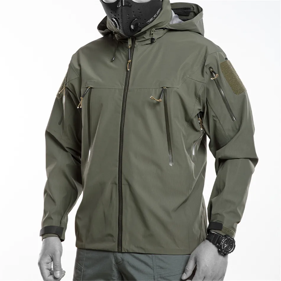 

Outdoor Tactical Waterproof Hard Shell Jacket for Men American Windproof Outdoor Clothing Camping Mountaineering Windbreaker