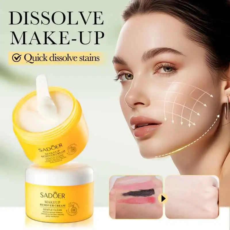 SADOER Grapefruit Deep Cleaning Makeup Remover Quickly Dissolve Stubborn Makeup, and Without Residue.