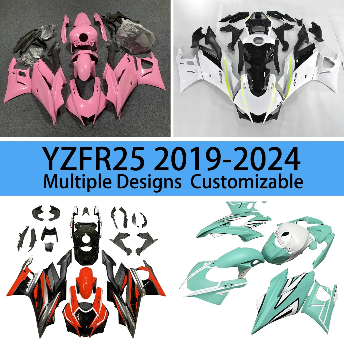 

Комплект обтекателей YZF R25 2019 2020 2021 2022 2023 2024, комплект обтекателей для мотоциклов послепродажного обслуживания для YAMAHA YZF R25 19-24