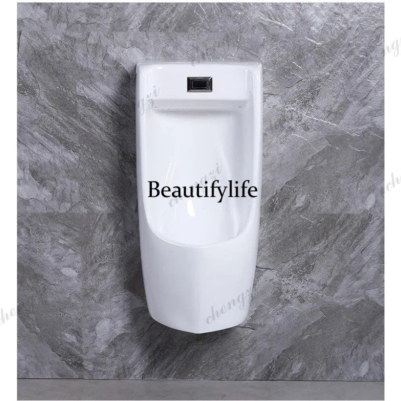 Built-in trap sensor urinal Men's floor-to-ceiling wall-mounted urinal Ceramic urinal