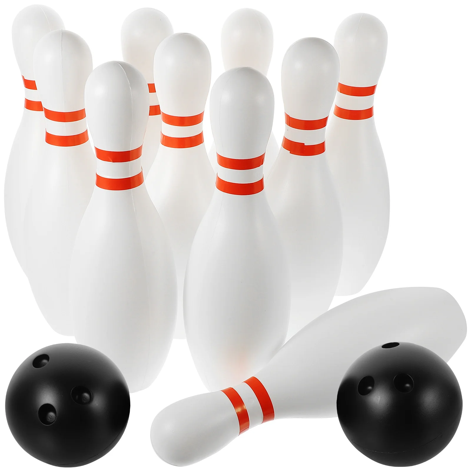 

12pcs Large Size Bowling Play Sets Sports Bowling Games Toy for Children Kids (10pcs Bowling White + 2pcs Balls