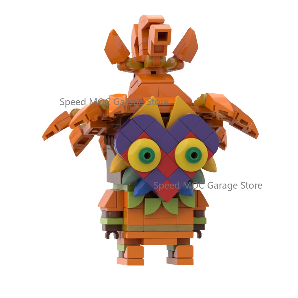 Fantasy Woodland Trickster Spirit MOC Bausatz, Stammesmaskierte Kreatur Mini-Ziegelfigur, Kreatives Heimdekor-Sammlerstück