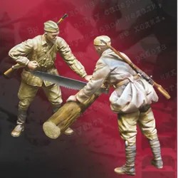 1/35 Scale Resin Figure Assembly Model Kit Soviet Red Army Logging 2 Soldiers Hobby Miniature Unassembled and Unpainted DIY Toys