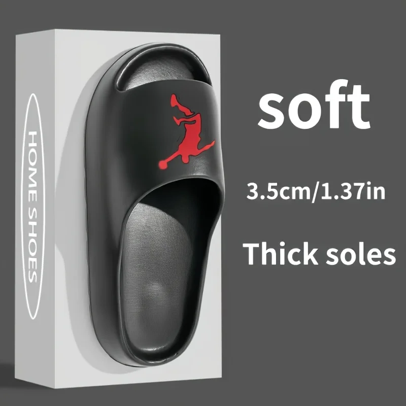 Herren-Hausschuhe für Innen- und Außenbereich, Leichte Rutschfeste Herren-Slides mit Minimalistischem Aufdruck, Lässiger Sportstil – Detail 7