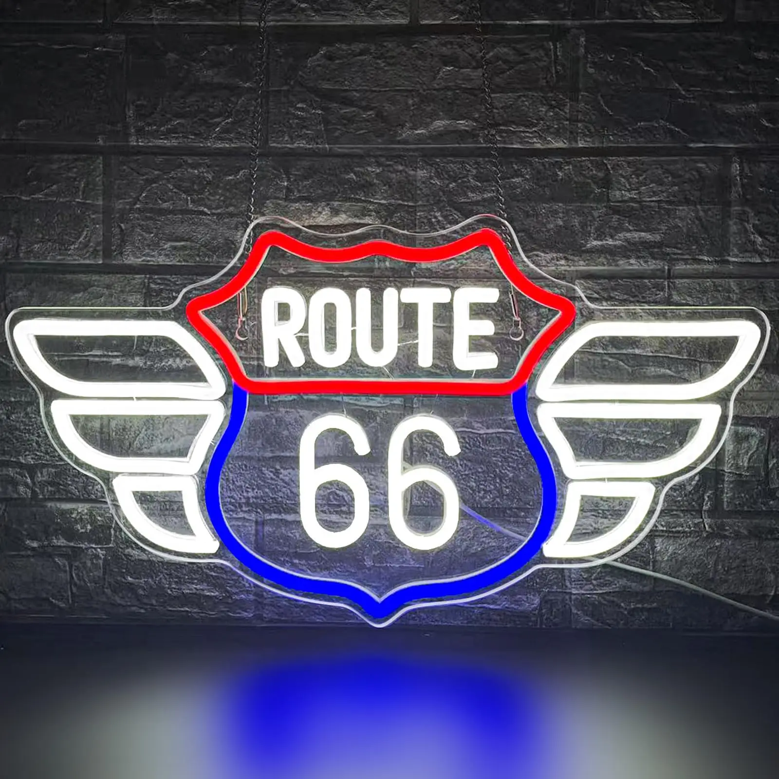 Route 66 Neon Sign Vintage American Highway Dimmable LED Light USB Powered for Man Cave Home Bar Garage Game Room Gift
