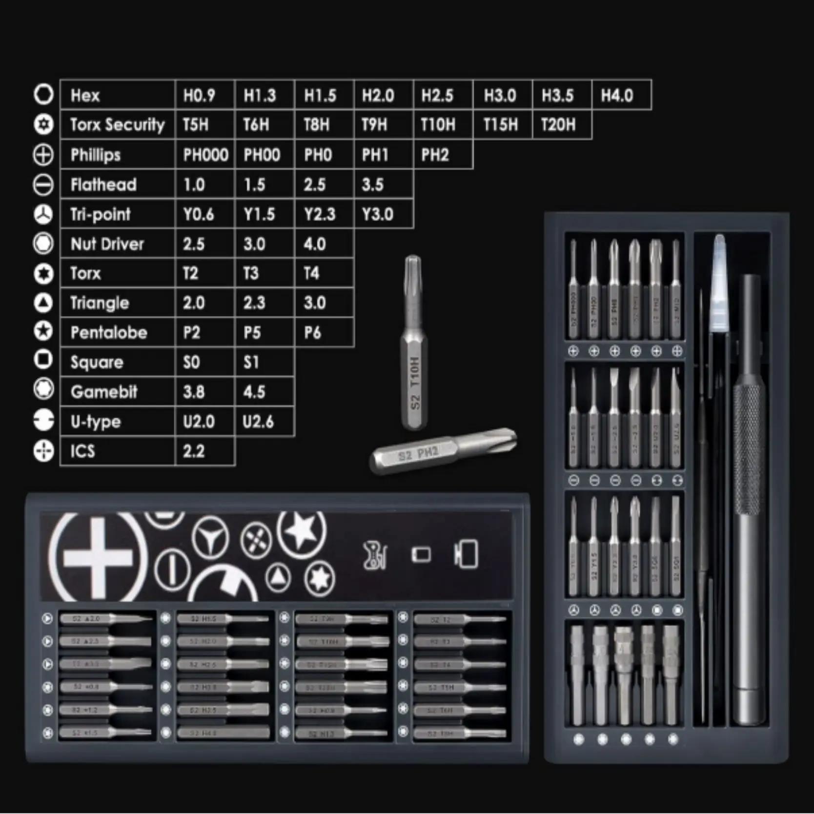 50 in 1 Screwdriver Tool Set Durable High Quality Laptop Mobile Phone Double Sided Small Disassembly Multifunction Repair Tool