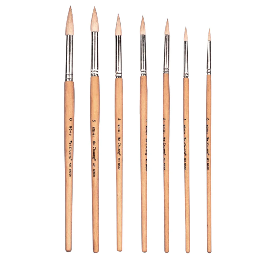 

Wood Handle Paint Brush Set For Artists Premium Watercolor Oil Gouache Painting Brushes Comfortable Grip Durable Tips Easy