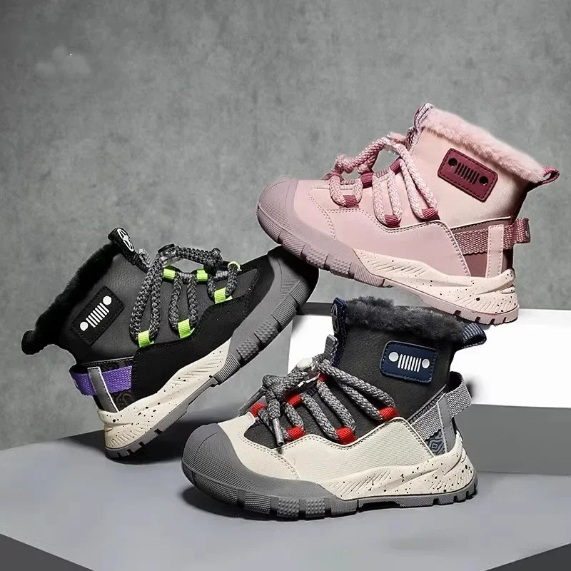 2025 Children Short Boots for Girls Boys Winter New Fashion Korean Style Soft Sole Anti-slippery Versatile Keep Warm Plush Shoes