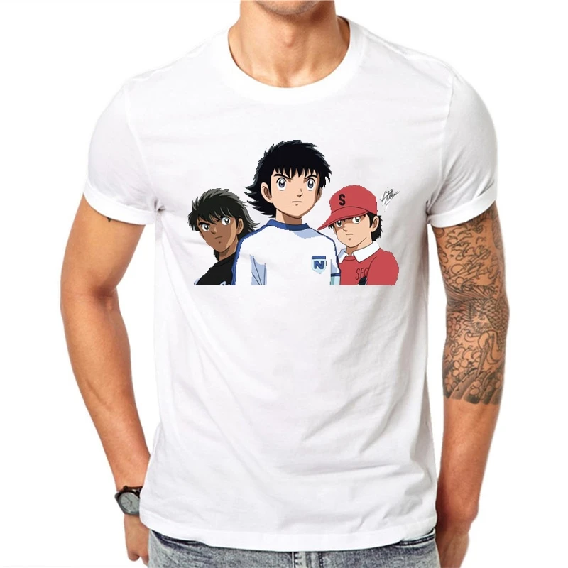 New Arrival Fashion Captain Tsubasa T Shirt Men Japanese Anime Funny Football T Shirt Men Cosplay Costumes Kojiro Top Summer