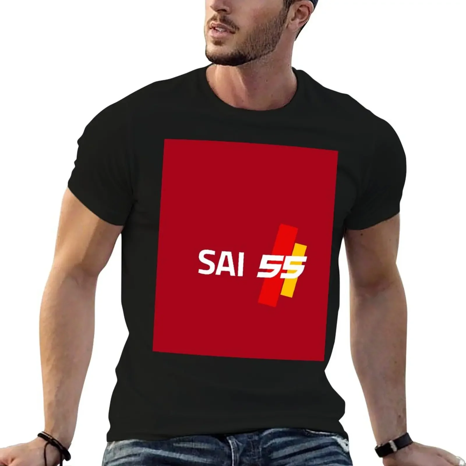 

Carlos Sainz 55 Stripes T-Shirt heavyweights funny gifts shirts graphic tees T-shirts for men cotton