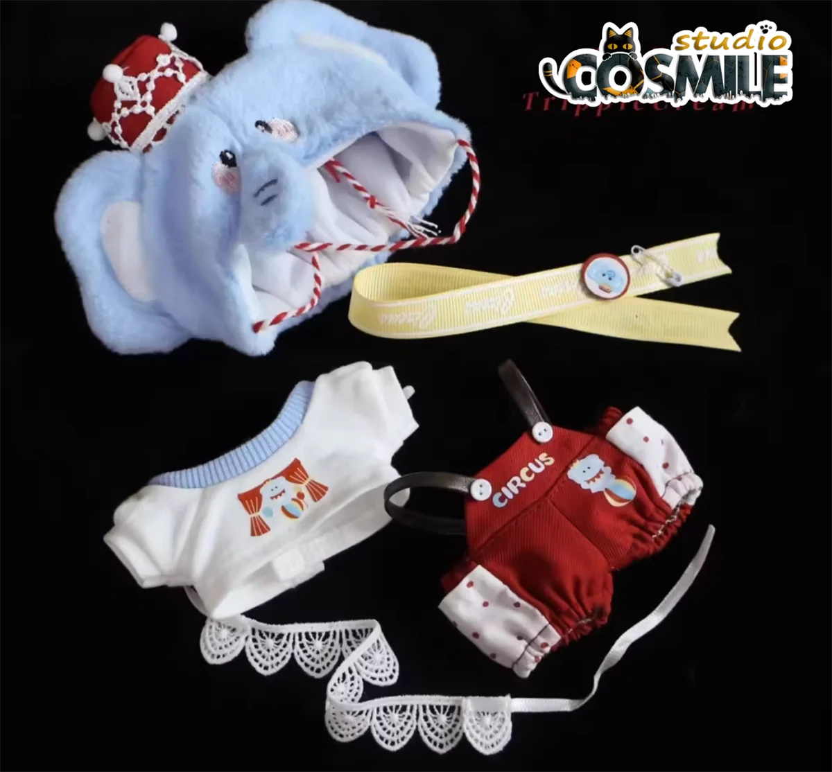 Bajka Magiczny Cyrk Kraina Czarów Zwierzęta Baranek Słoń Kapelusz Garnitur CP Plusz 10 cm lub 17 cm Labubu Akcesoria dla lalek Ubranka dla lalek