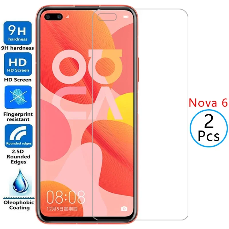 protective tempered glass for huawei nova 6 5g screen protector on nova6 film huawey huwei hawei huawi huawe huawai hawawi honor