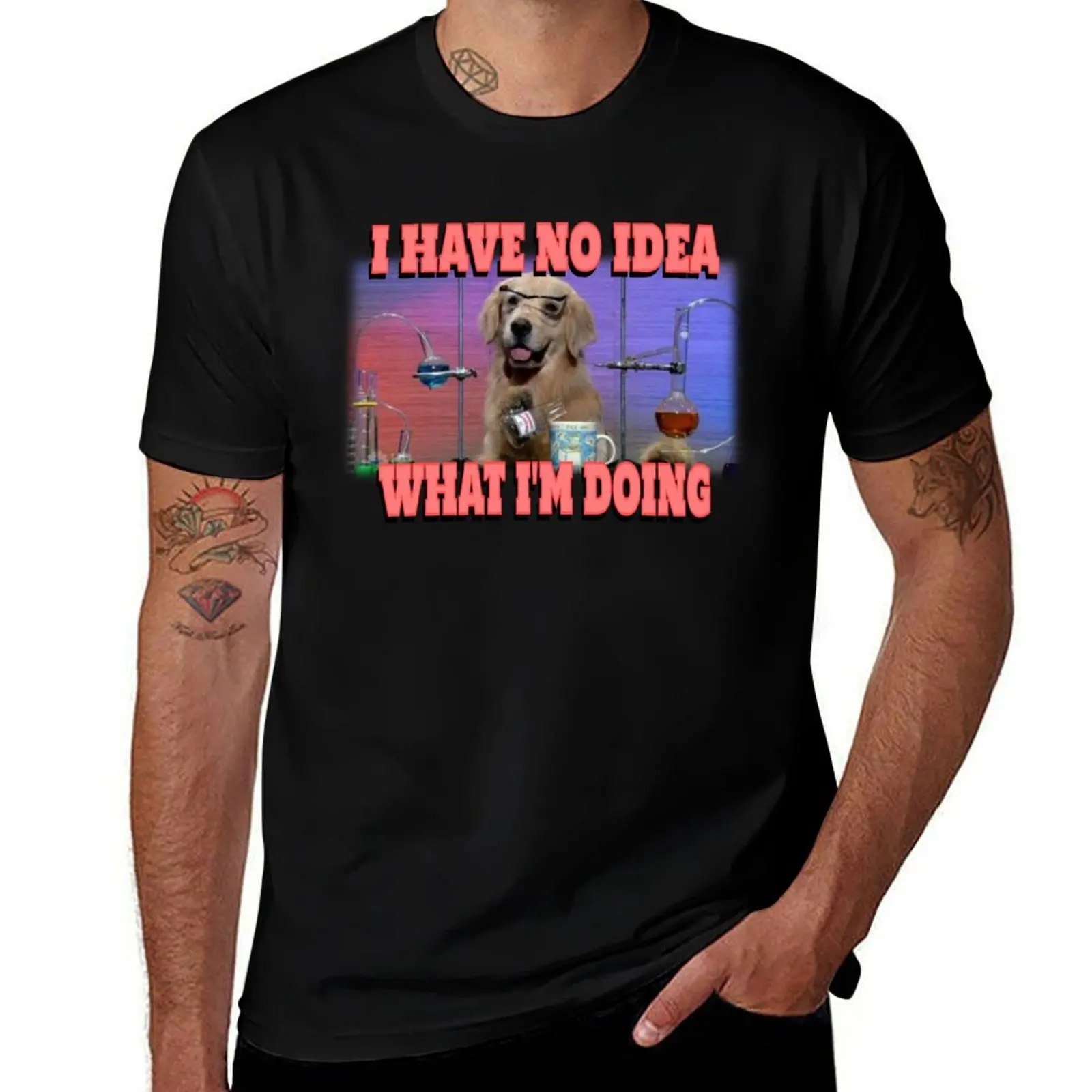 

Chemistry Dog Meme - I have no idea what i'm doing T-Shirt Short sleeve tee anime t shirts anime figures vintage t shirt men