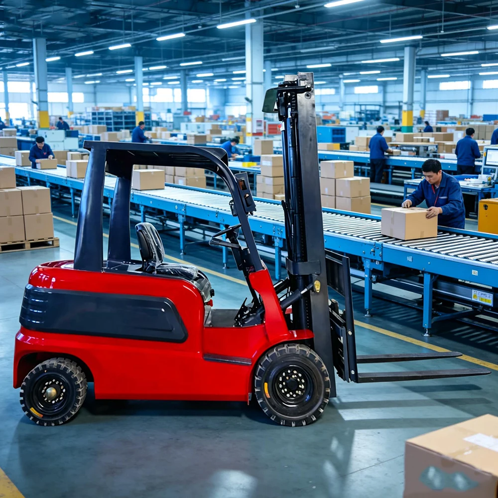 Hot Selling Outdoor Four Wheel Electric Powered Forklift Latest New Model All Terrain Electric Forklift