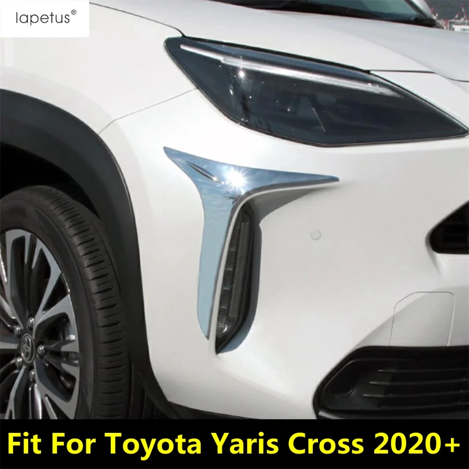 

For Toyota Yaris Cross 2020 - 2023 Front Fog Lights Lamps Eyebrow Eyelid Cover Trim ABS Chrome Accessories Exterior Refit Kit