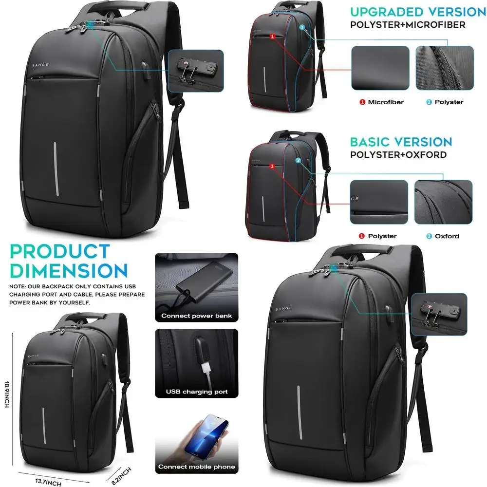 

15.6 Inch Unisex Laptop Backpack, Lightweight and Stylish for Work or Travel