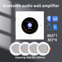 86 tipi yeni öğe hifi profesyonel arka plan müzik sistemi montaj stereo paneli hoparlör setleri bluetooth mini in duvar amplifikatör