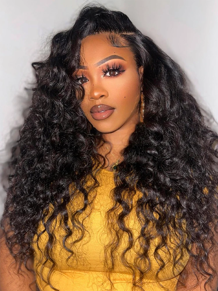 pizzo onda d'acqua densità 180% 13x6 per donne nere facile da indossare