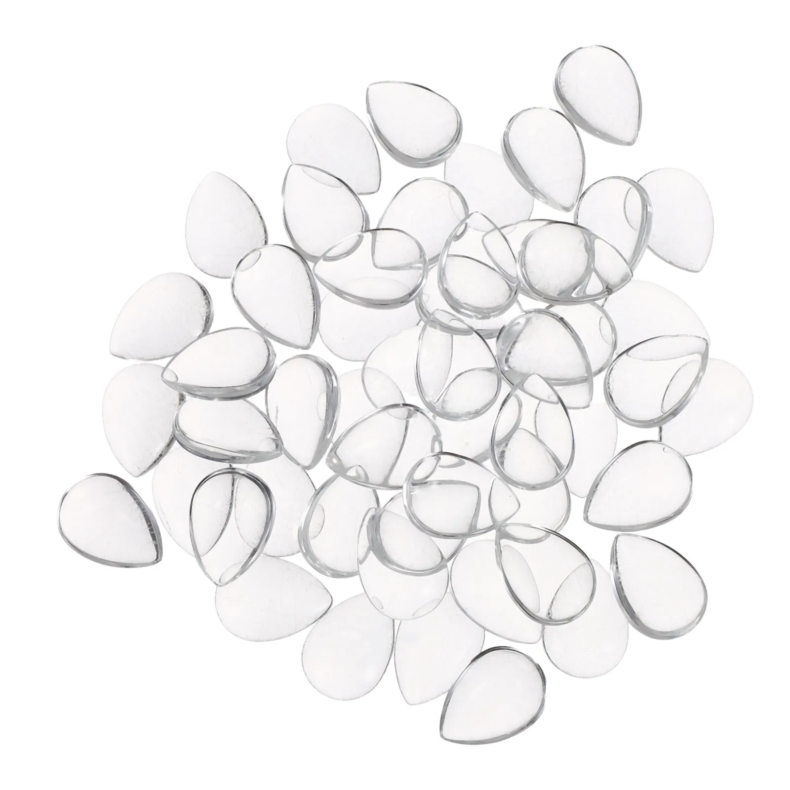 

50Pcs Clear Glass Nail Display Beads Teardrop Shape Color Sample Organizer for Professional Manicure Art Practice DIY Jewelry