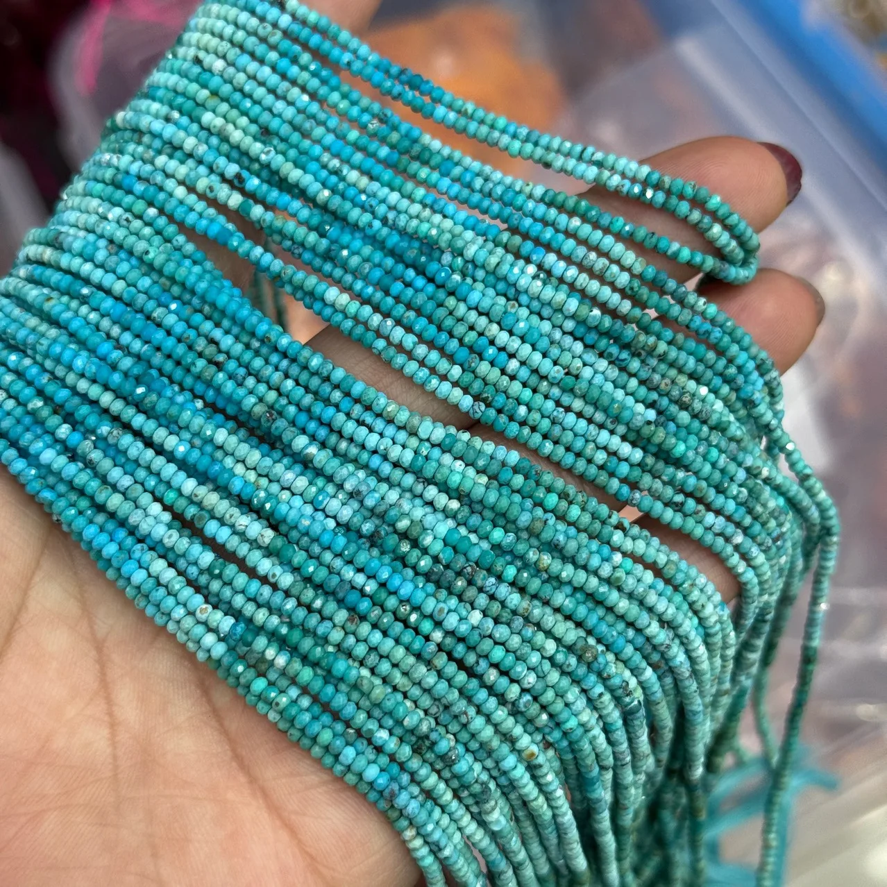 1x2mm Natural Blue-green Turquoise Flat Beads Loose Beads Gradual Change Color Diy Necklace Bracelet for Jewelry Making