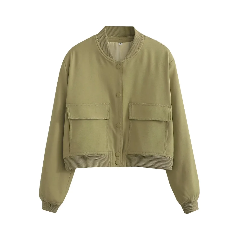 Polka Dot Bomber Jacket Women's Jackets Demi-Season Oversized Long Sleeve Top Outerwear Aviator Plus Size Zip Up Crop Coats stan