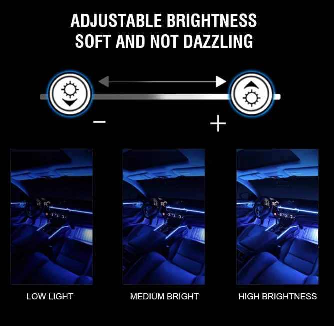 Factory wholesale price car ambient light 18 in 1 Rgb Car Interior Optical Acrylic Strip Led Car Interior Ambient Light Acrylic