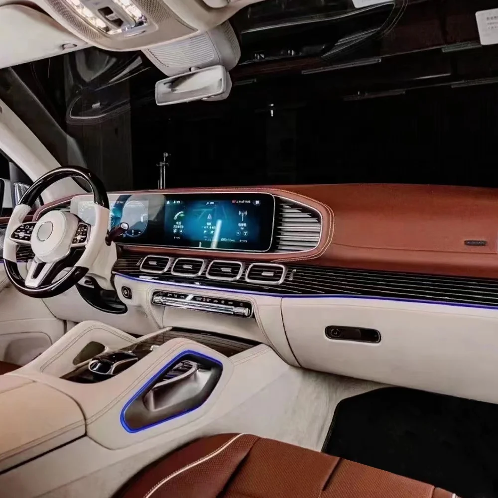 

STLFGLE GLS W167 Piano Lacquer Dashboard Panel Black and White Piano Trim for Mercedess-Benzs W167