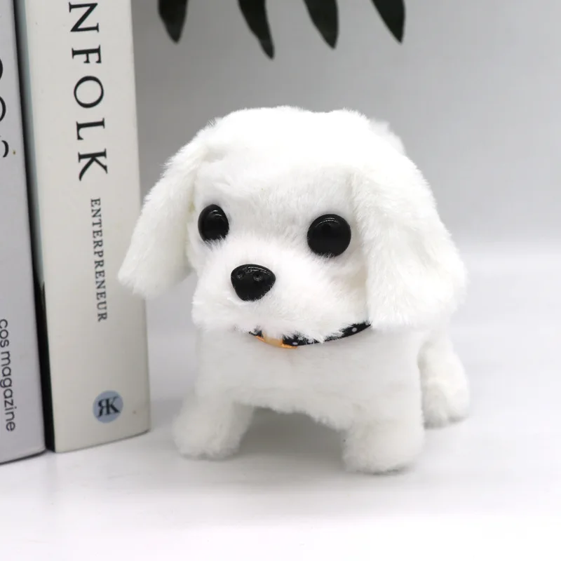 Chien en peluche électrique avec interrupteur astronomique, jouet de simulation de queue de marche pour chiot, jouets électriques pour animaux de compagnie pour enfants, cadeau d'anniversaire pour enfants