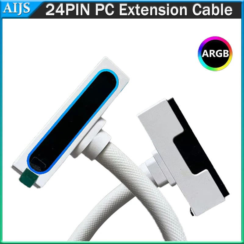 

AIJS ATX24PIN Удлинительный кабель питания компьютера с синхронизацией ARGB Удлинительный кабель для подключения одной линии