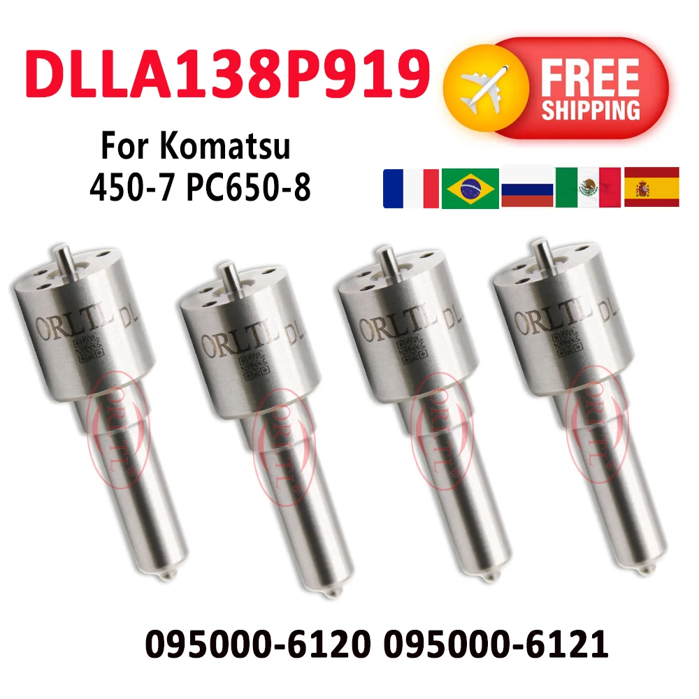 ORLTL DLLA138P919 Diesel DLLA 138P 919 Fuel Injector NOZZLE DLLA 138P 919 For Komatsu 450-7 PC650-8 095000-6120 0950006121