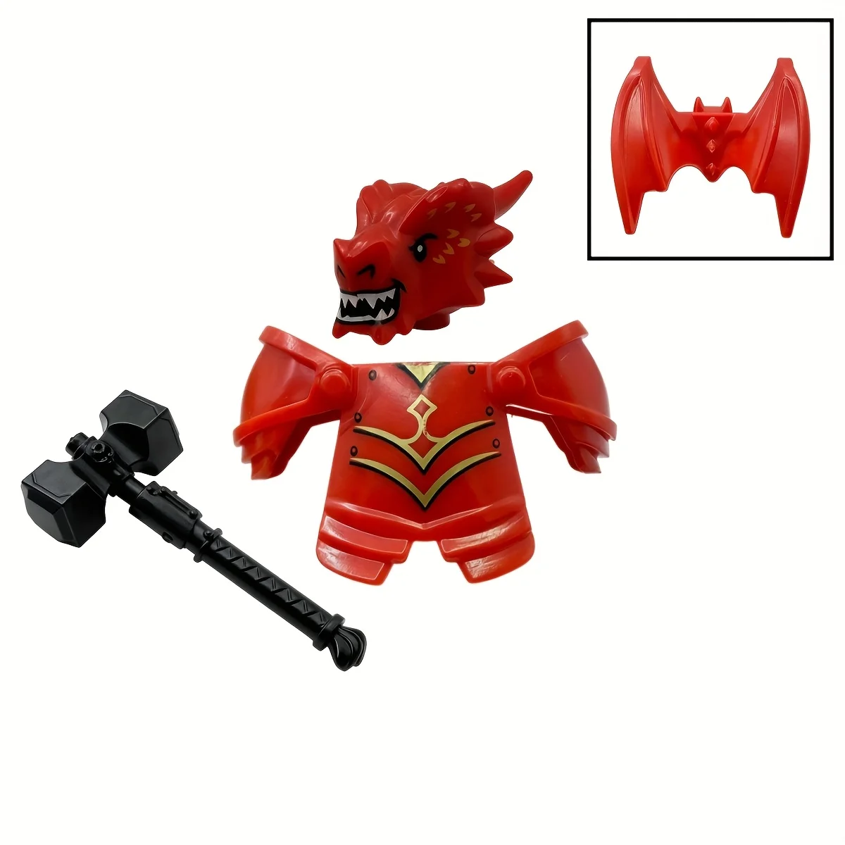 مجموعة كاملة من شخصيات Dragon Knight Undead Dragon Blue Knight Red Knight ذات طابع القرون الوسطى، مناسبة كهدايا الهالوين/هدايا عيد الفصح/هدايا عيد الميلاد/هدايا عيد الميلاد، ديكورات منزلية مثالية #3