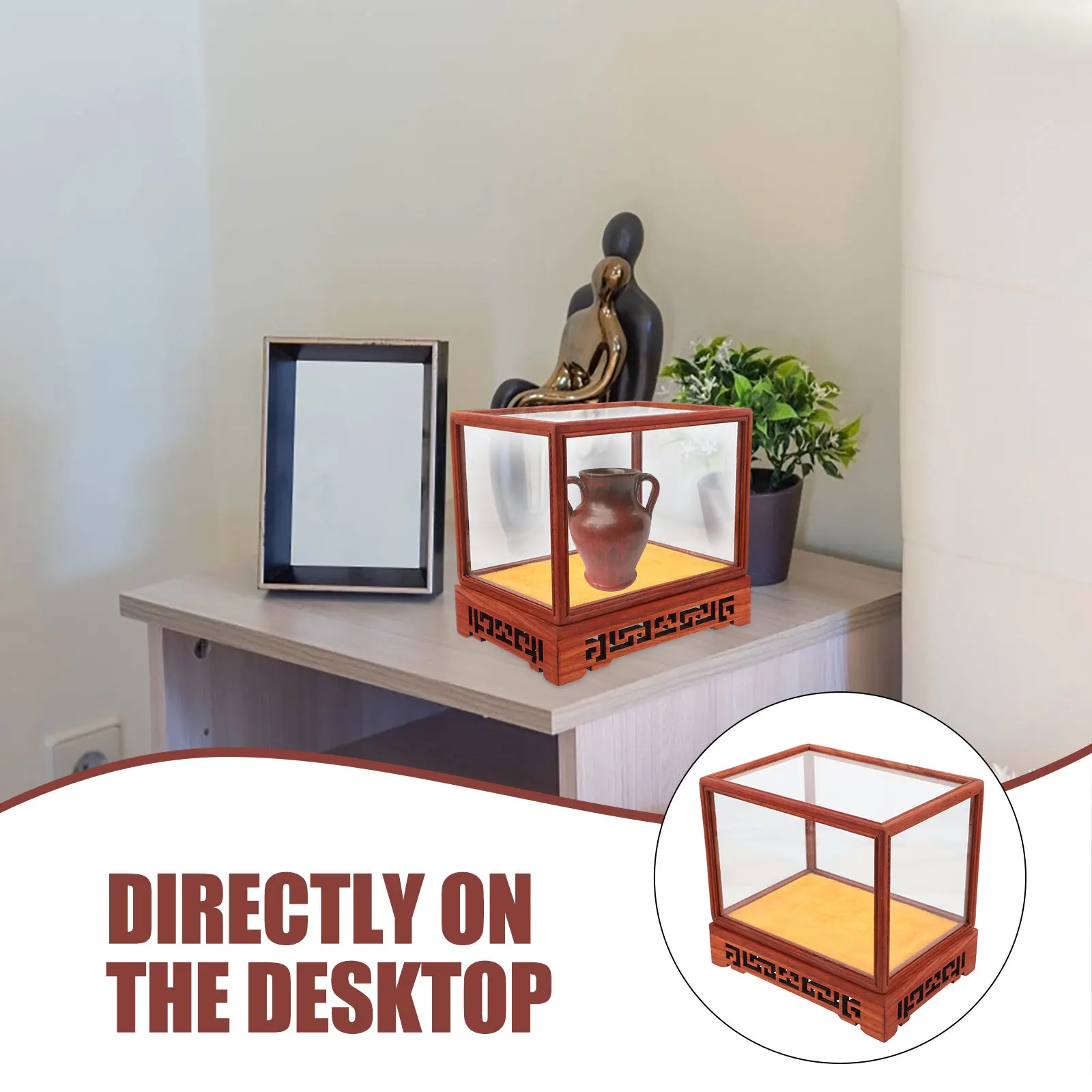 

Transparent Display Case for Collectibles Dust-Proof Home Storage Box Figurine Cabinet Craft Antiques Holder Desktop Organiser