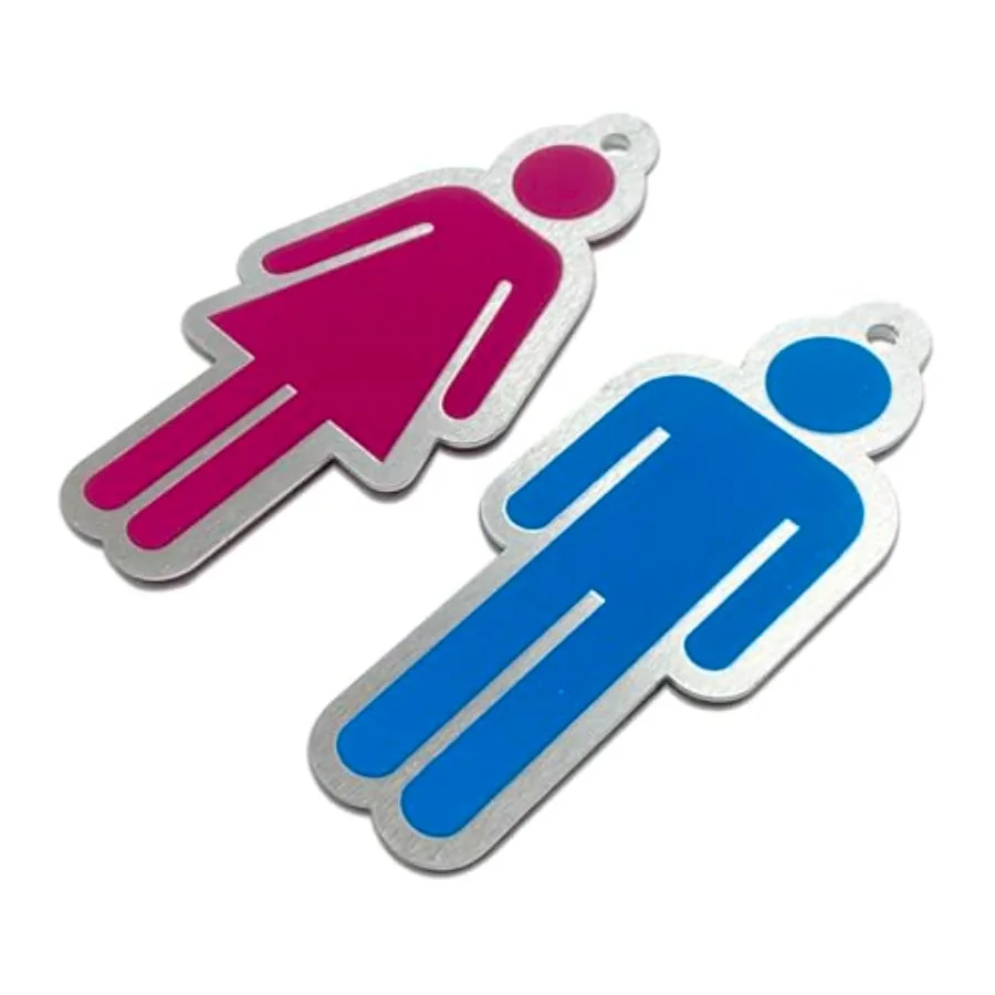 

Metal reinforced, double layer acrylic Bathroom Pass Keychains Tags for Office Restaurant Store Classroom