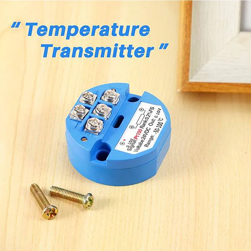 RTD PT100 Temperature Transmitter DC24V Minus 50 ~ 100 degree Output 0-10V