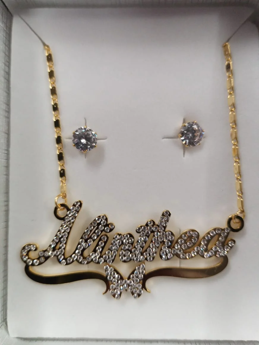 

lateefahh Подвеска-бабочка из нержавеющей стали, ювелирная цепочка на заказ, детское ожерелье с буквами для женщин