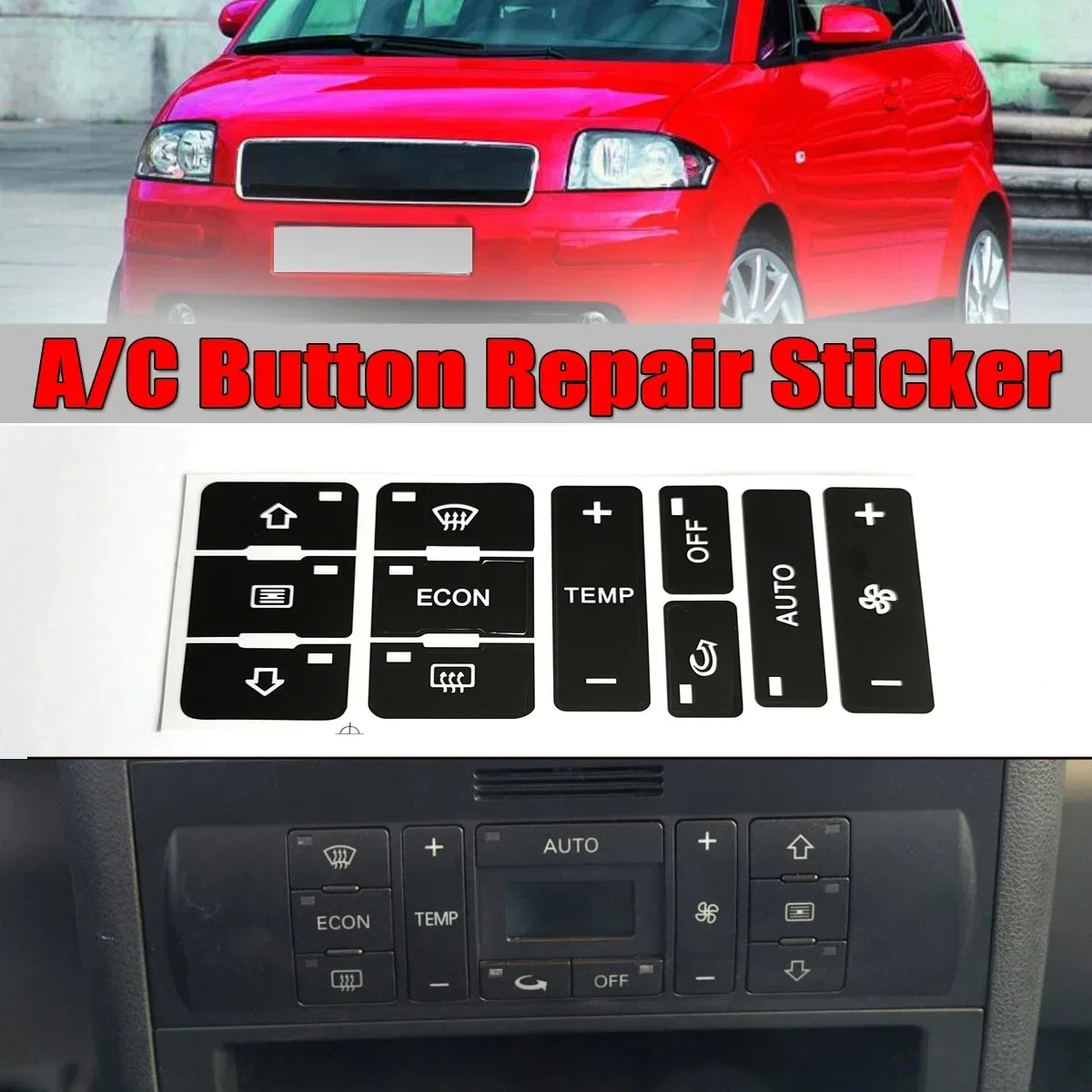 Car Air Conditioning Control Switch A/C Button Repair Sticker For Audi A2/ A3 8L Car Stickers