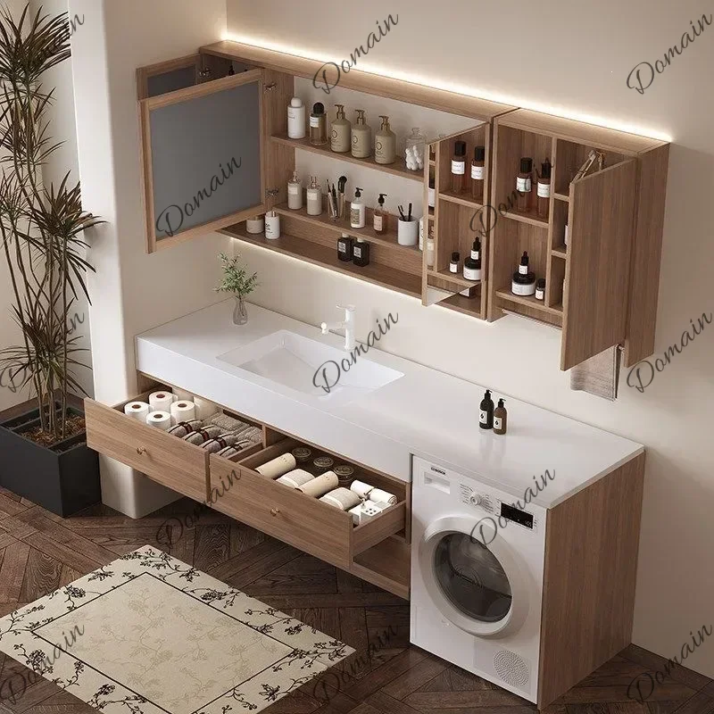 NWU DSA Balcony Washing Machine Cabinet Combination Slate Hot Bending Integrated Basin Bathroom Cabinet Toilet Washbasin D