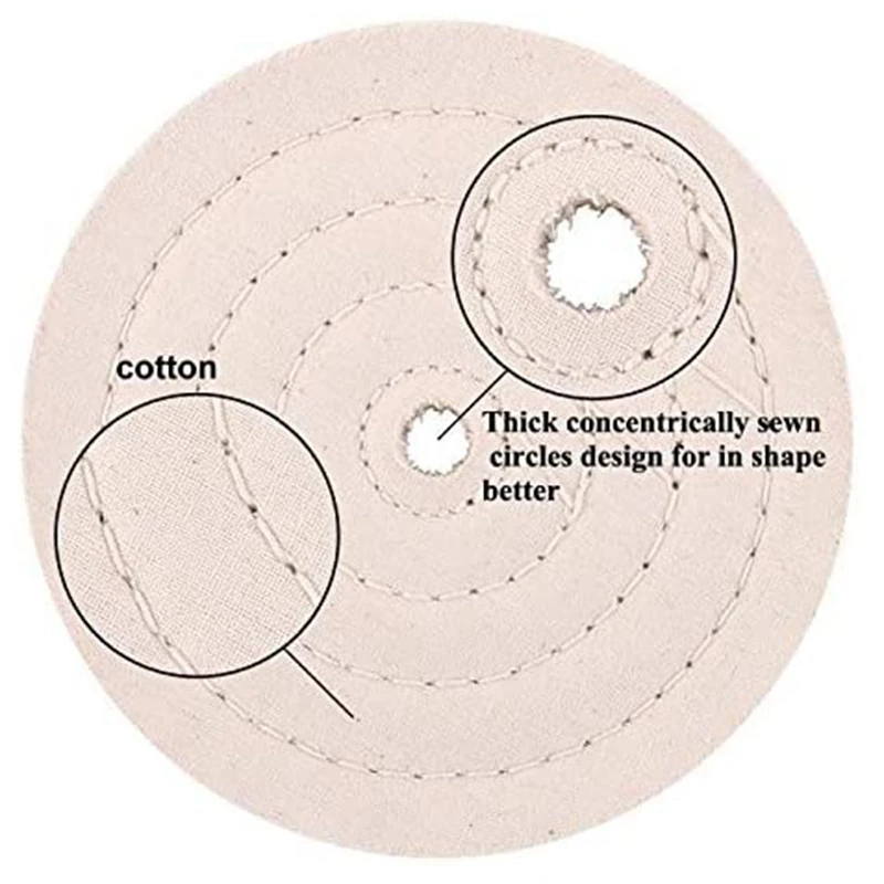 

Exquisite-2Pcs Super Thick Polishing Wheel 6 Inches Suitable For Bench Grinder Tools Mirror Polishing And Waxing