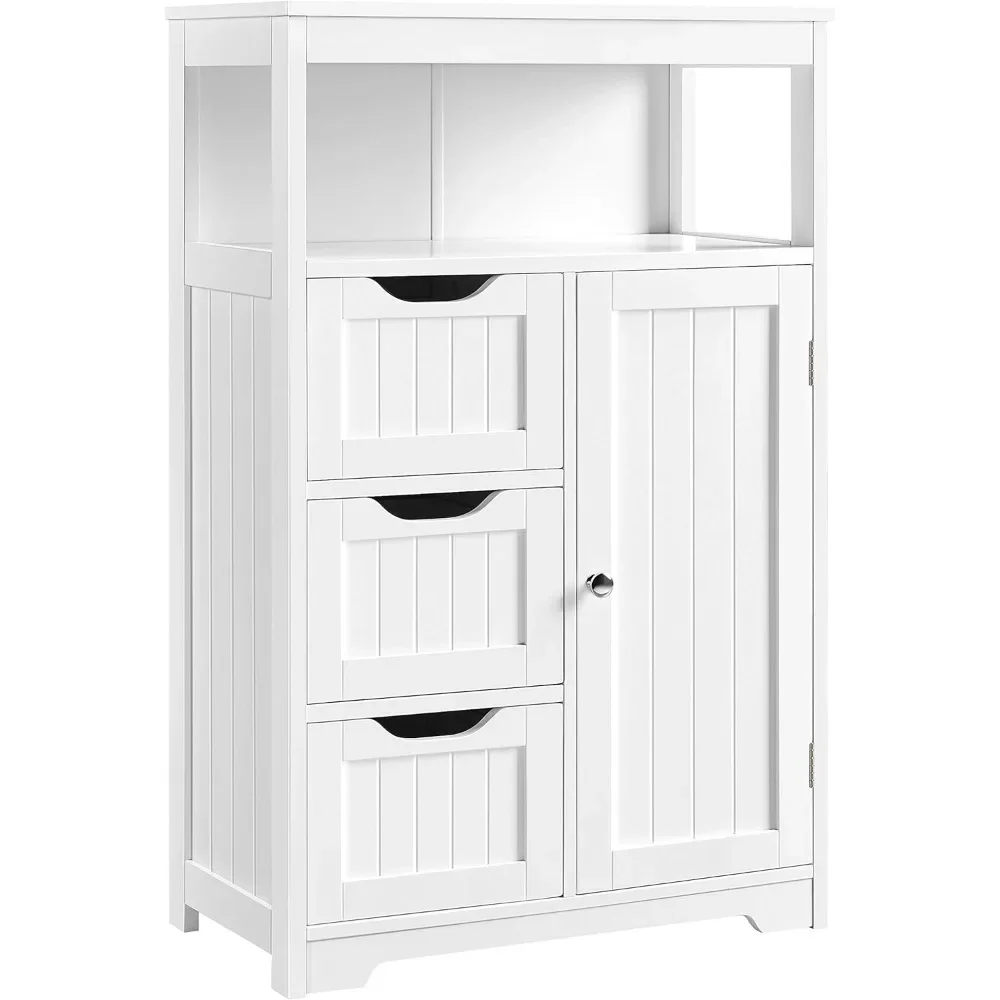 

Bathroom Floor Cabinet Wooden Storage Organizer , Free-Standing Cupboard for Bathroom Use, White,12D X 22W X 34H"