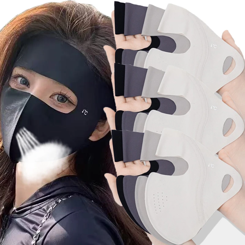 

Ice Silk Summer Sun Protective Scarf UPF50+ Full Face Cover Breathable UV Protection Mask Adjustable Fit for Outdoor Sports