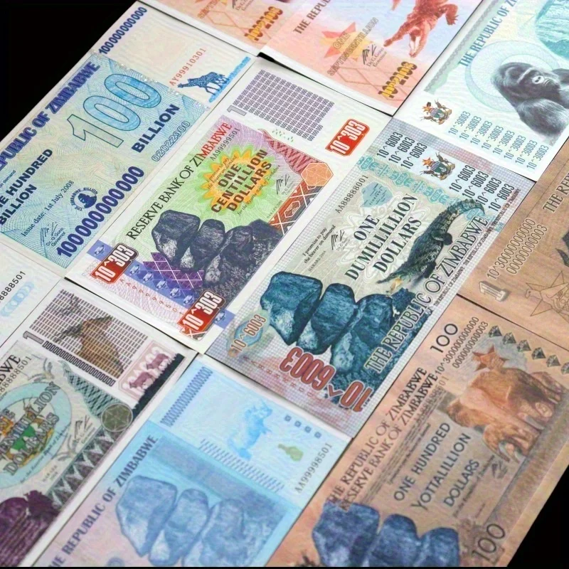 5 ~ 100 قطعة من الأوراق النقدية التذكارية زيمبابوي مع الرقم التسلسلي المضاد للتزييف بالأشعة فوق البنفسجية ومقتنيات الأموال الورقية ومجموعة هدايا الأعمال