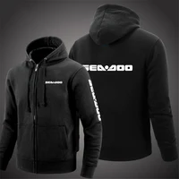 Sea Doo-Sudadera con capucha para hombre y mujer, suéter de manga larga de algodón con cremallera, Color sólido, personalizado, a la moda, modelo Seadoo Moto 2023