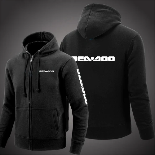 Imagen 1 del producto Sea Doo-Sudadera con capucha para hombre y mujer, suéter de manga larga de algodón con cremallera, Color sólido, personalizado, a la moda, modelo Seadoo Moto 2023