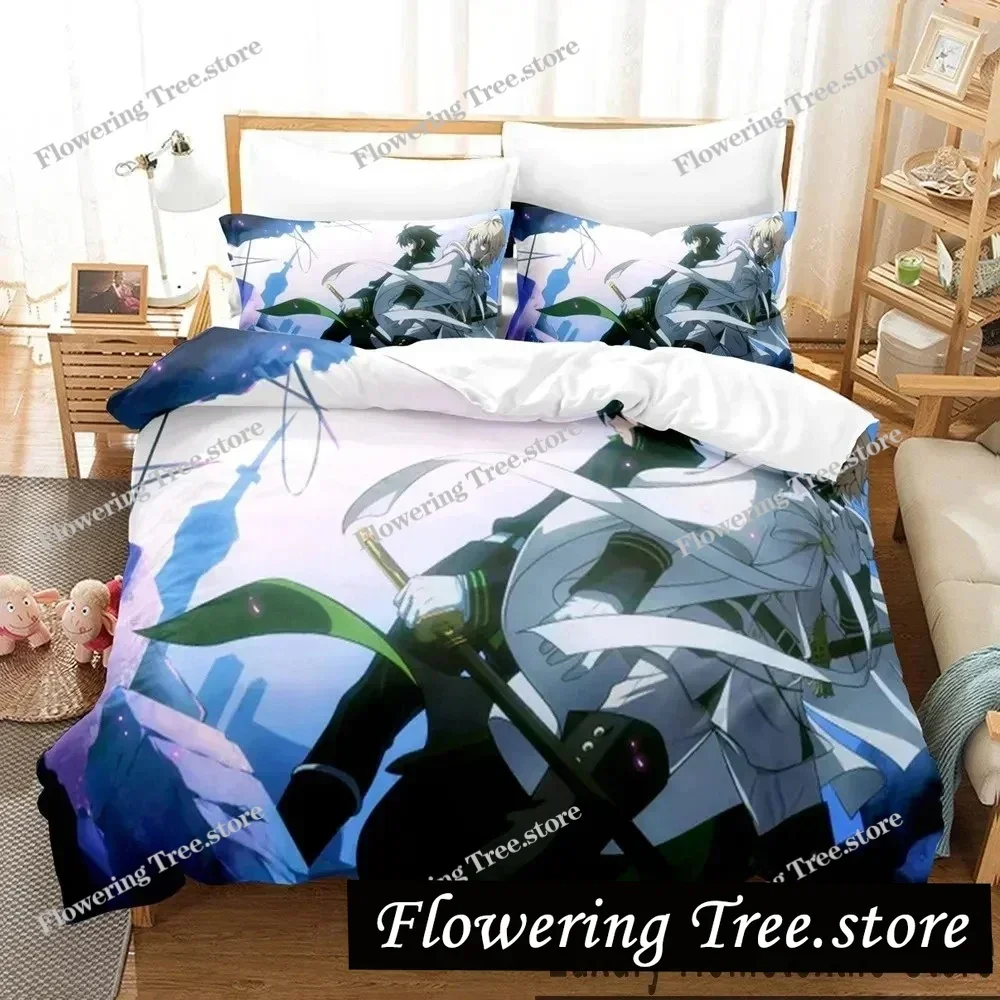 

3D Print Anime Seraph of the end Bedding Set Boys Girls Twin Queen King Size Duvet Cover Pillowcase Bed boys Adult029963