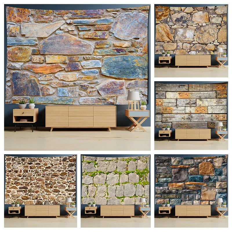Bohemian Style Psychedelic Mandala Home Decor Simulation Stone Effect Tapestry Colorful Gravel Wall Hanging