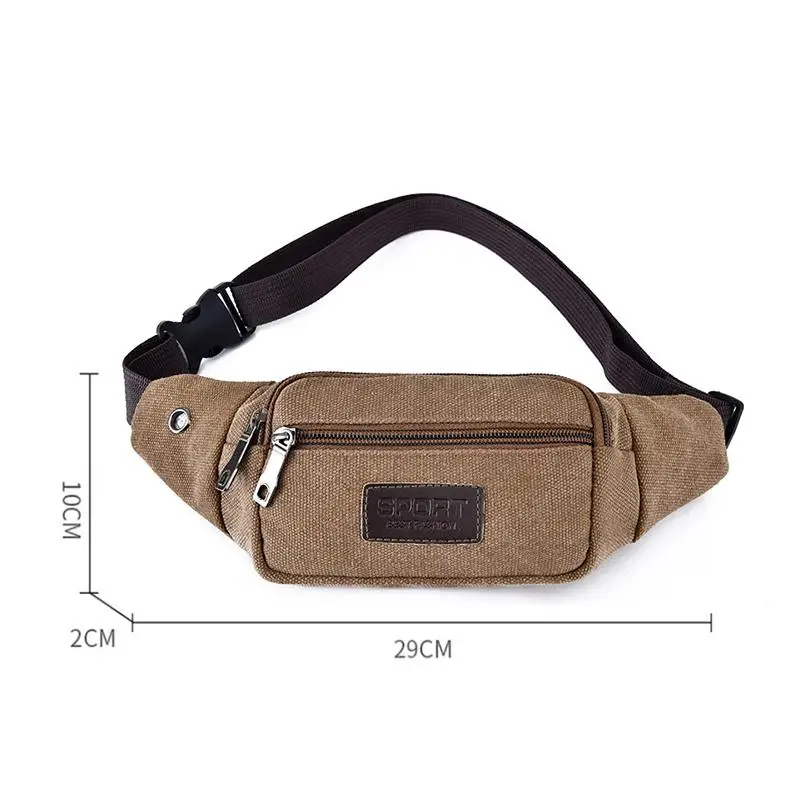 

Functional Canvas Waist Bag for Men and Women Large Capacity Mobile Phone Holder for Daily and Sports UseHot Sale