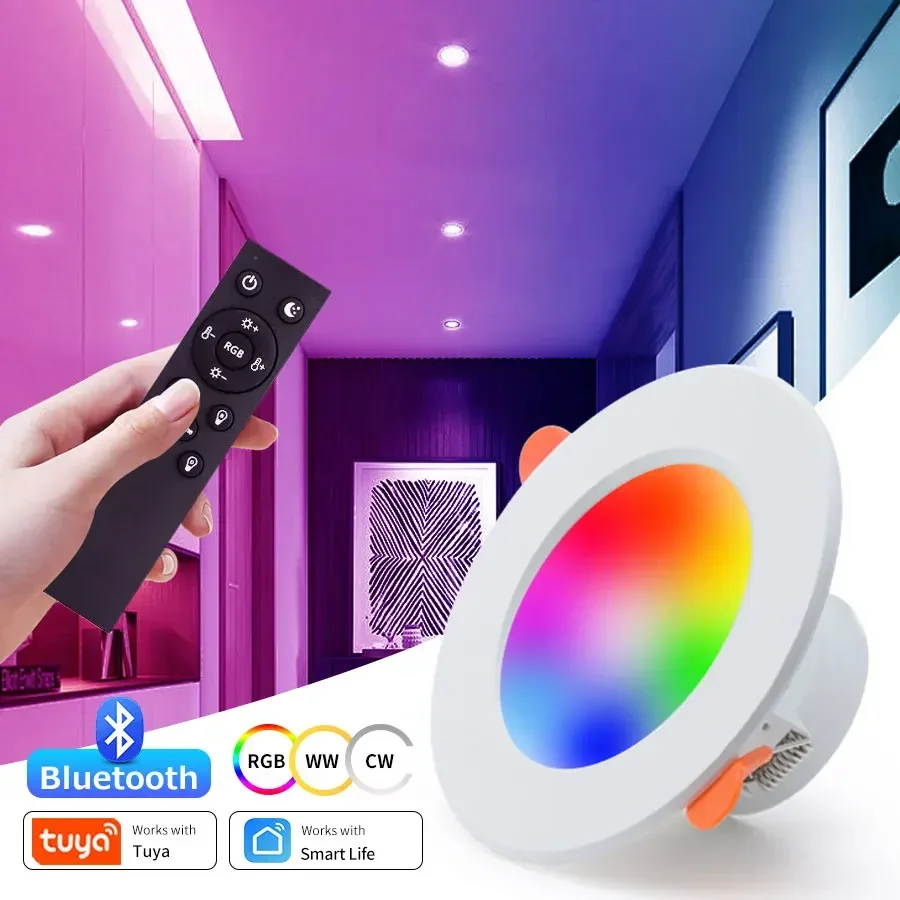 

Tuya Smart Bluetooth LED Downlight 220V 10W Ceiling Lamp Smart Life APP Remote Control For Bedroom Living Room Down Light