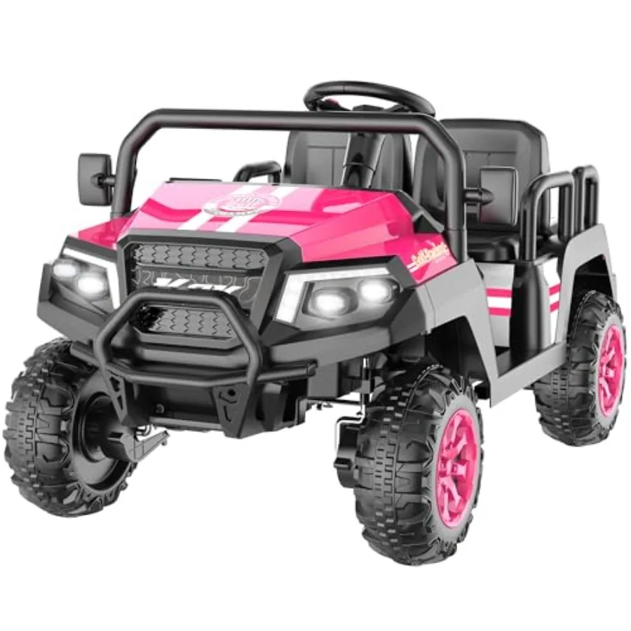 

Electric Car for 24V 4 Seater Ride on Toys w/Parent Remote 4 Wheeler Suspension Max 220lbs Weight Capacity USB Music Radio LED