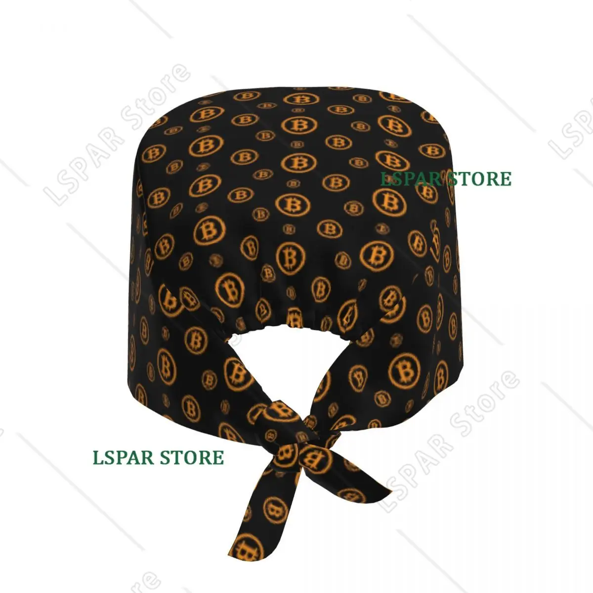 Custom Adjustable Bitcoin Logo Pattern Working Hat Men Women BTC Surgical Hat Scrub Nursing Doctor Surgeon Cap for Chef